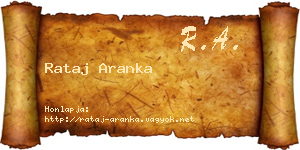 Rataj Aranka névjegykártya