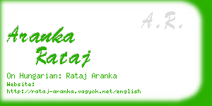 aranka rataj business card